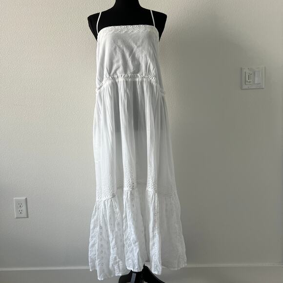 J Crew Sorrento Dress In Cotton Voile Embroidered Small White - Picture 1 of 16